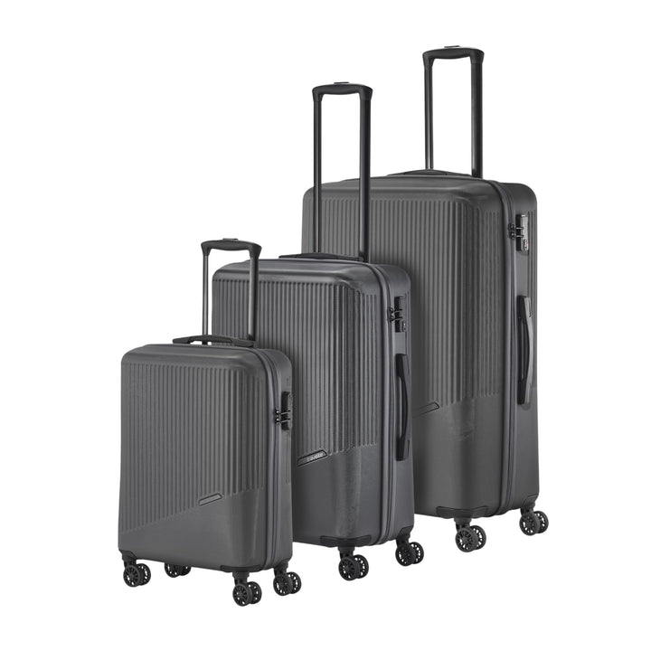 travelite 4-Rad Koffer Set 3 teilig Grössen L/M/S, Gepäck Serie BALI: ABS Hartschalen Trolleys mit T
