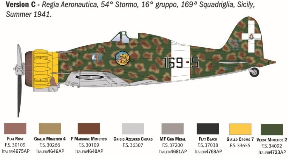 Italeri 2516 1:32 Macchi MC.200 PE-Teile Modellbausatz Militärflugzeug