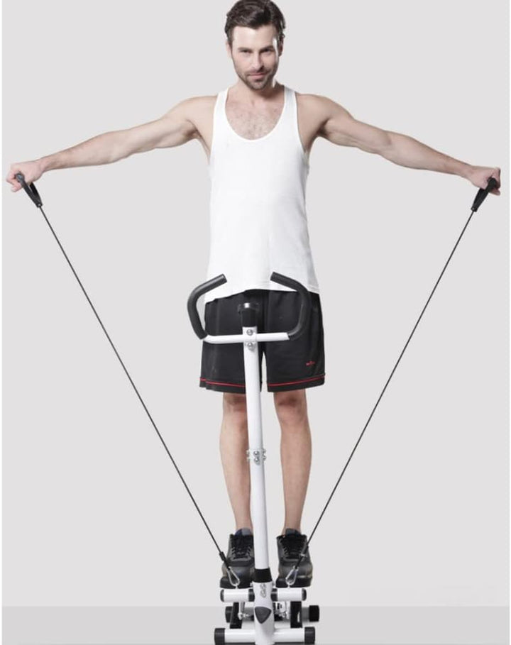 Stepper 2-in-1 mit elastischen Seilen, Mini-Stepper für Wohnung mit Display, multifunktional, Steppe