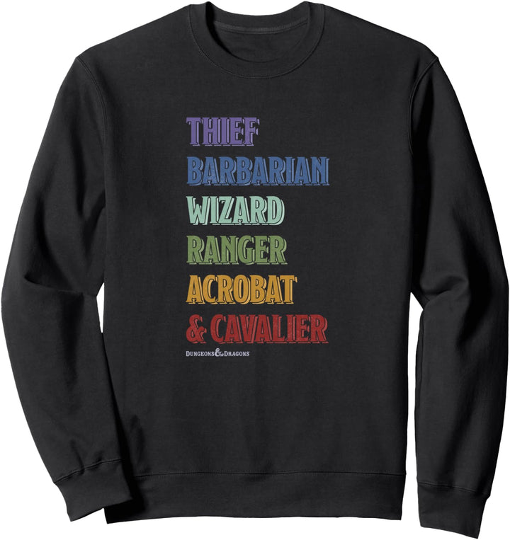 Dungeons &amp; Dragons Class Rainbow Text Stack Sweatshirt