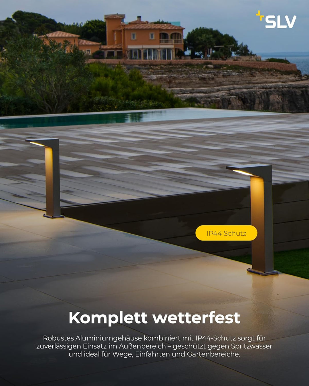 SLV LED Aussenleuchte IPERI 50 | Design Aussen-Standleuchte, stilvolle Aussenbeleuchtung | Outdoor L