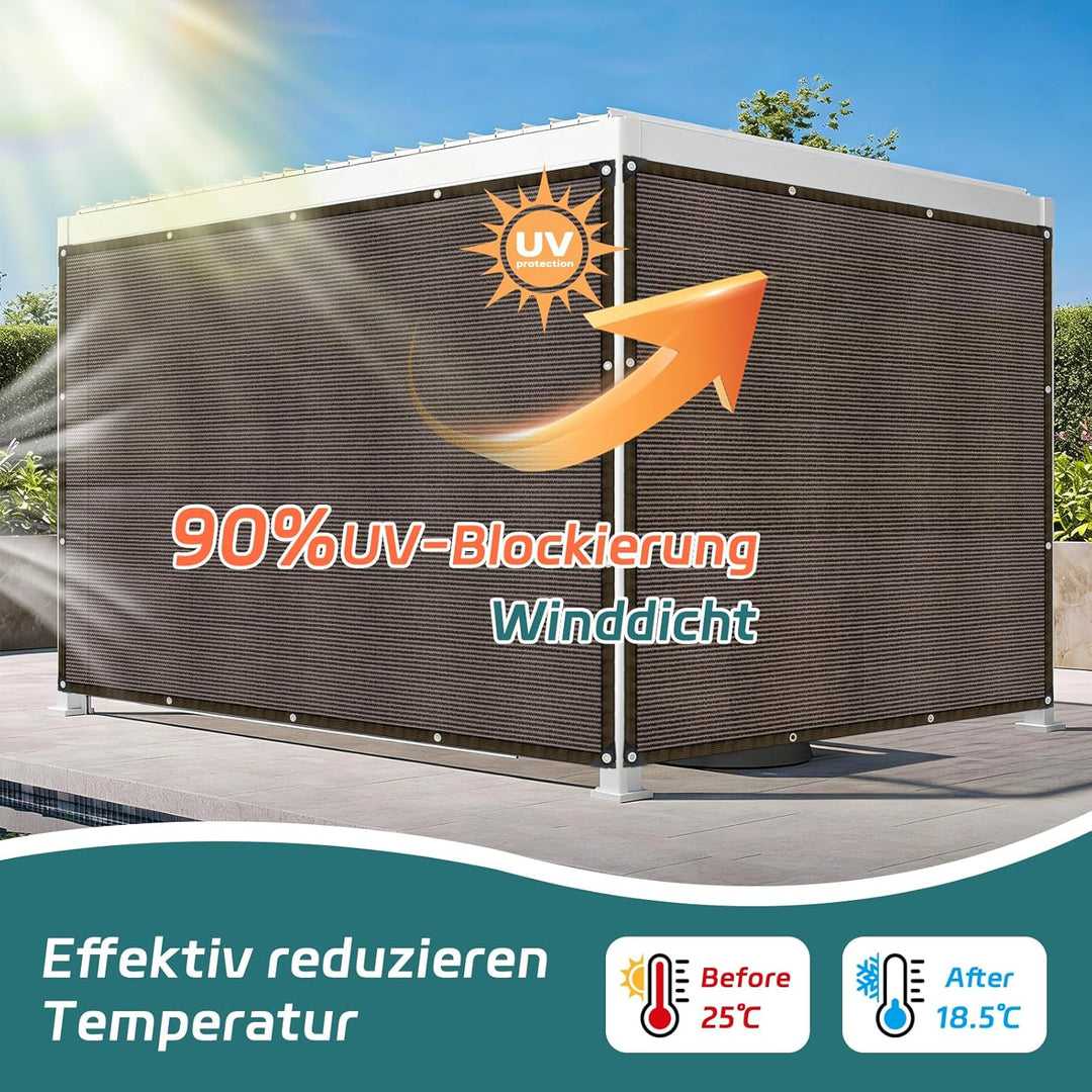 Schattierungsnetz,Schattiernetz mit ösen, 95% Shading Rate UV-Beständiges für Pflanzenschutz Gewächs