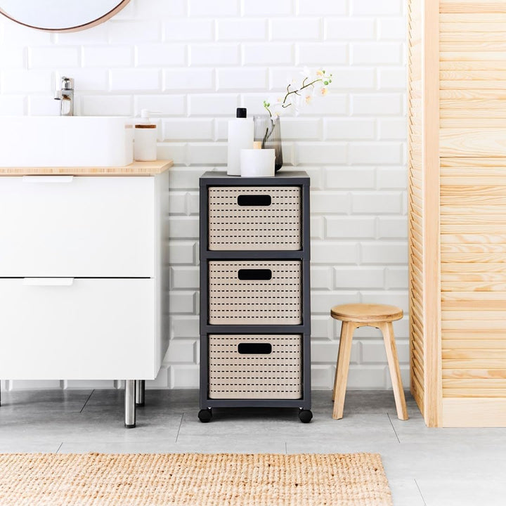 Rotho - Aufbewahrungskiste Schubladen Country 3 Schubladen (1165490000) Farbe: Weiss