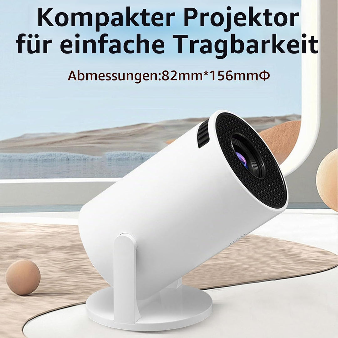 Outdoor Projektor mit WLAN und Bluetooth, Tragbarer 1080P Full HD 4K-Videoprojektor mit Fernbedienun