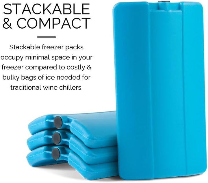 FINAL Touch Stainless Steel Wine Chiller with Removable Gel Freezer Packs Edelstahl-Wein-Kühler mit