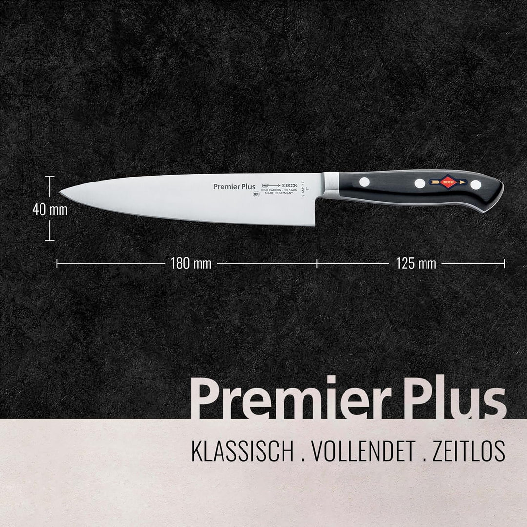 F. Dick Gyuutoo, Premier Plus (Messer mit Klinge 18 cm, X50CrMoV15 Stahl, nichtrostend, 56° HRC) 814