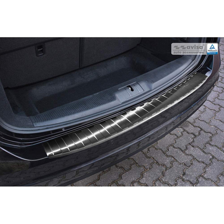 Avisa Schwarz Edelstahl Heckstossstangenschutz kompatibel mit Seat Alhambra & Volkswagen Sharan II 2