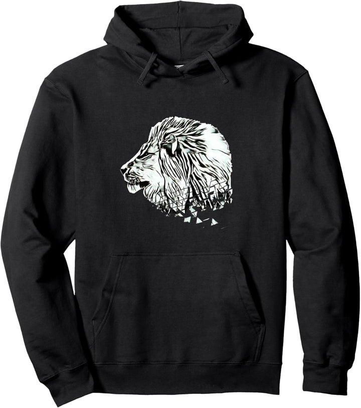 Löwenkopf Motiv Löwen Löwe Tiermotiv Raubkatzen Design Pullover Hoodie
