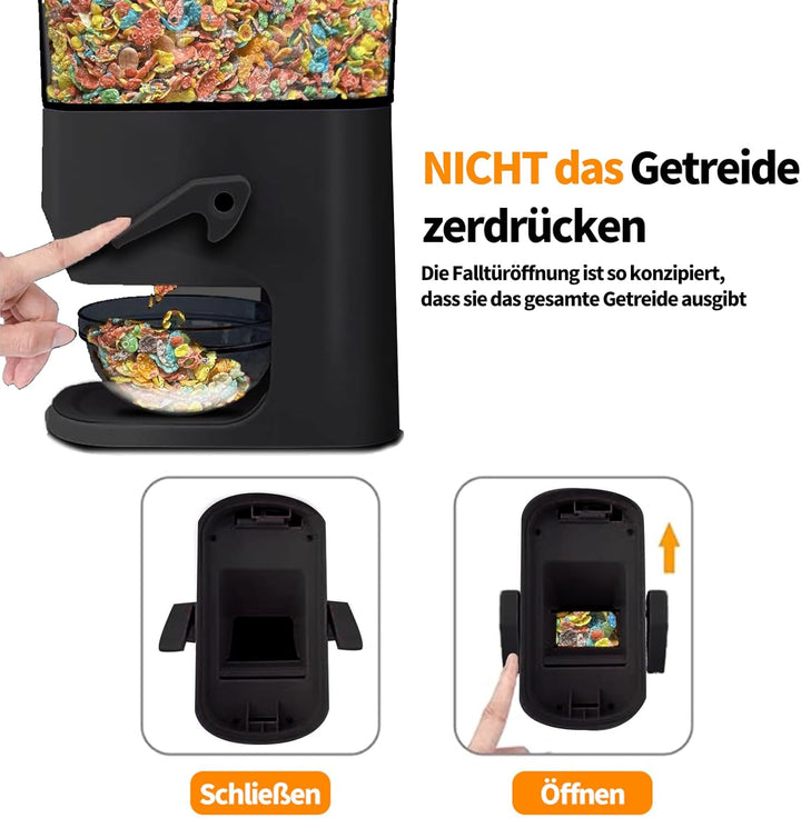 Müslispender, Lebensmittelspender 3.2 L Cereal Dispenser & Cornflakes Spender Zerkleinert Keine Cere