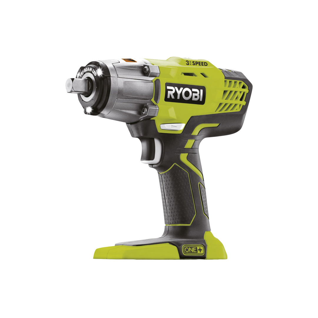 RYOBI 18 V ONE+ Akku-Schlagschrauber R18IW3-0 (max. Drehmoment 400 Nm, 1/2 Zoll Vierkant-Aufnahme, 3