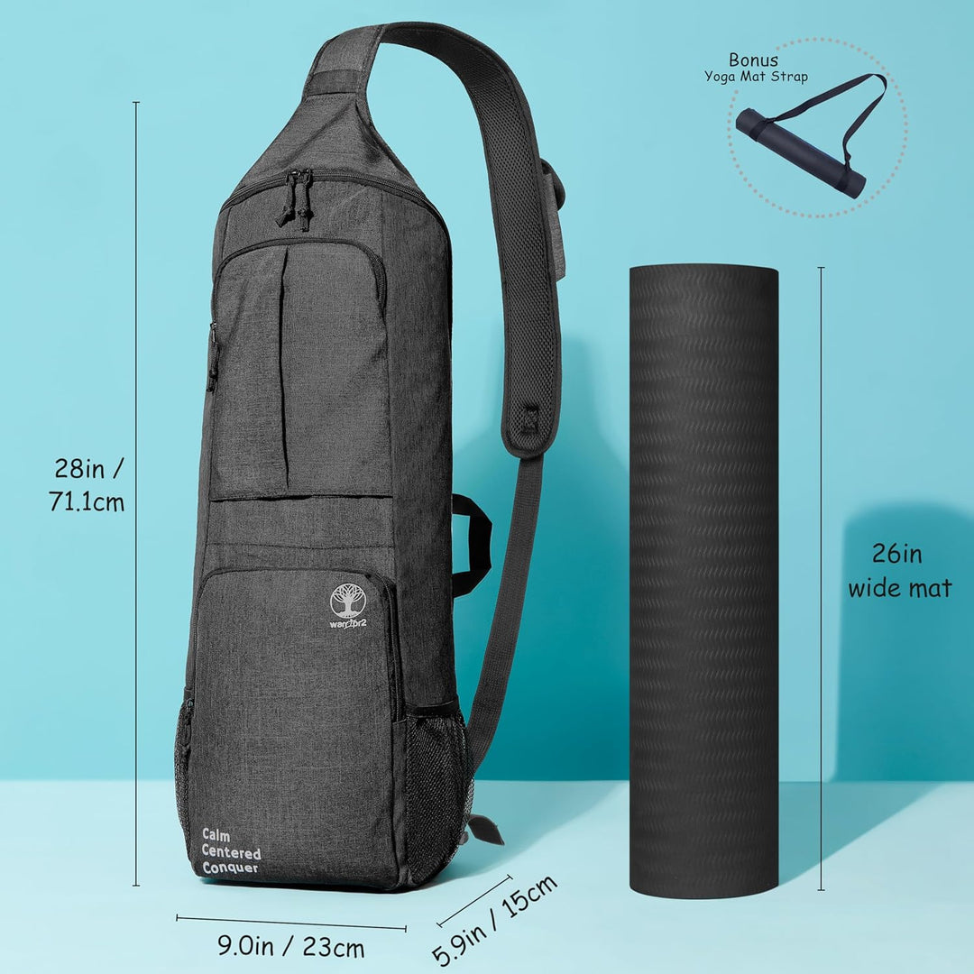 Yogamatten-Halterung, Yoga-Rucksack, passend für 1,27 cm Dicke Matte, grosse Taschen und Wasserflasc