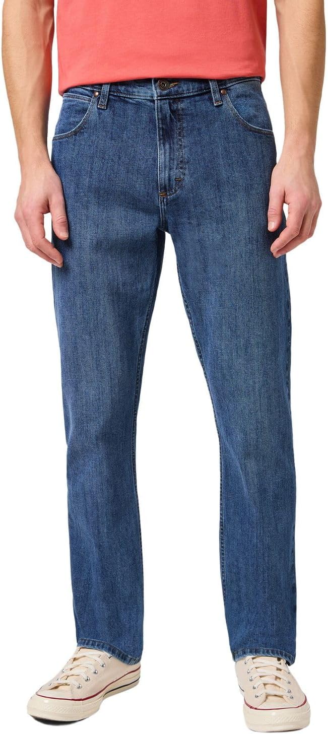 Wrangler Herren Jeans Straight - Mid Waist - Regular Fit - Blau Schwarz W30-W44 30W / 30L Mid Stone,
