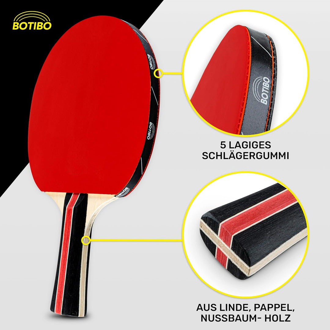 BOTIBO Tischtennisschläger 2er Set, 2