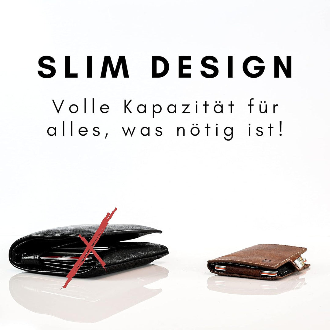 BELTIMORE – Wallet „Prince“ – Slim Wallet für bis zu 6 Karten – aus echtem Leder – Kartenetui - Geld