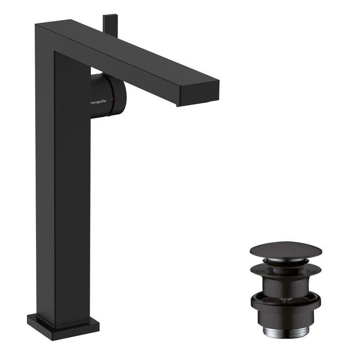 hansgrohe Tecturis E - Waschtischarmatur mit Push-Open Ablauf, energiesparend (CoolStart), Wasserhah