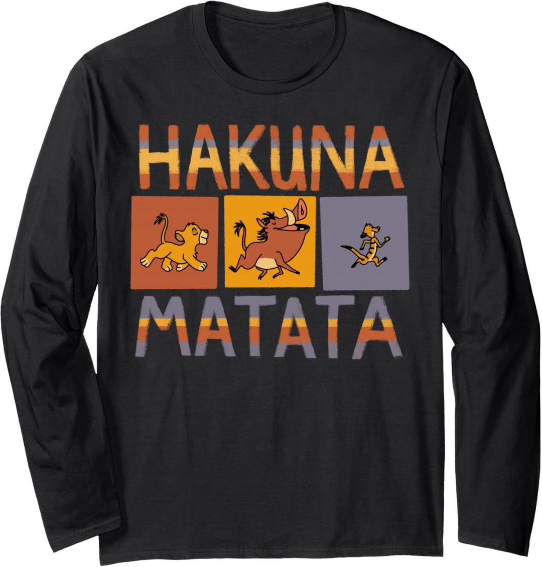 Disney The Lion King Hakuna Matata Solid Blocks Langarmshirt