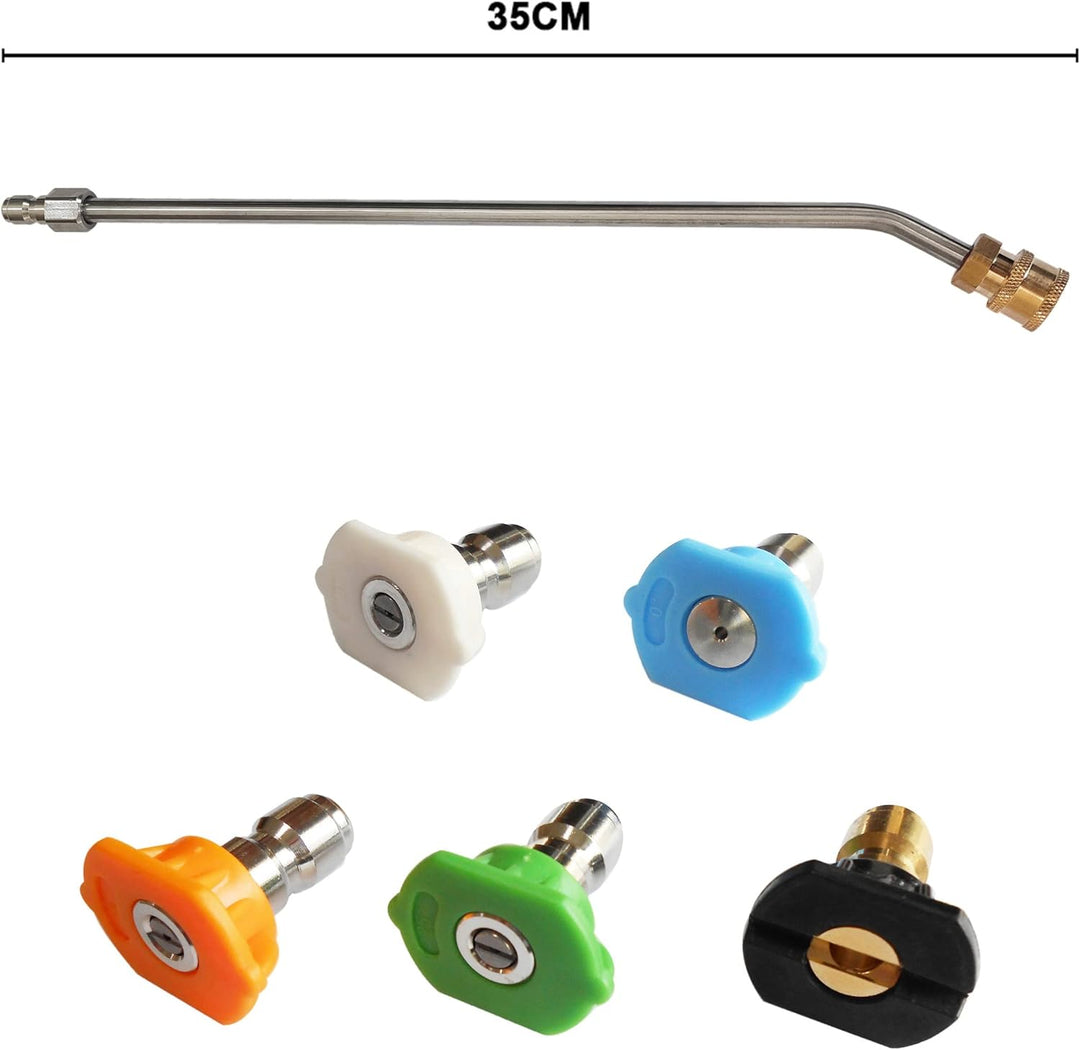 30 Grad Winkel Verlängerungen 35 cm für Hochdruckreiniger, Sprühdüsen für Hochdruckreiniger, 1/4 Sch
