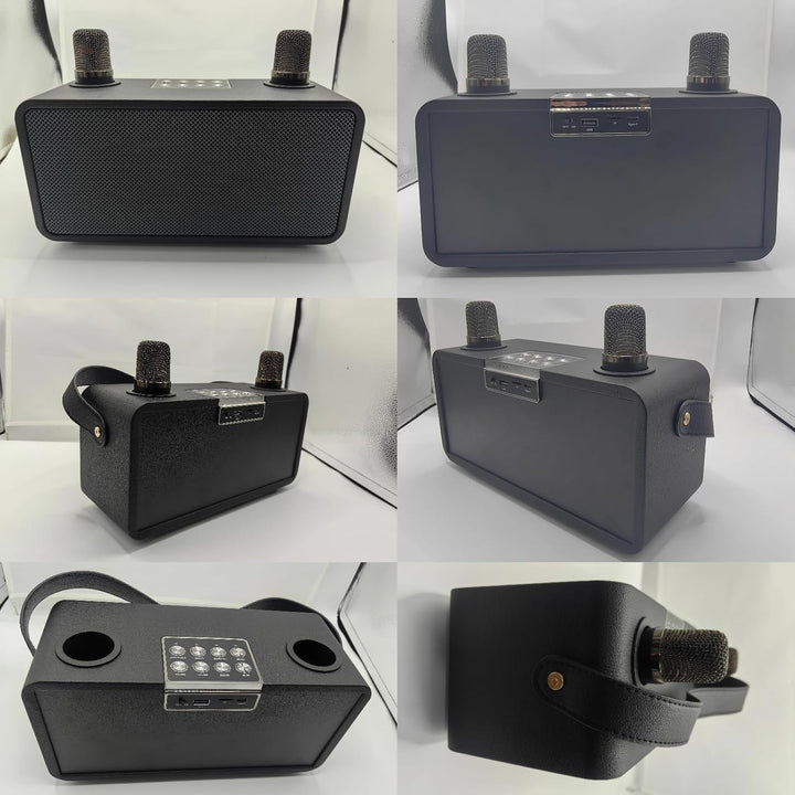 Karaoke-Maschine, Tragbarer Bluetooth-Lautsprecher mit 2 drahtlosen Mikrofonen, Karaoke-Mikrofon für