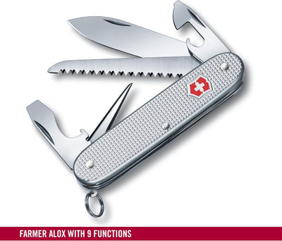 Victorinox Taschenmesser Farmer Alox (9 Funktionen, Hochwertige Alox Schalen, Holzsäge) one size Sil