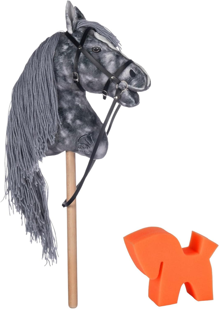 RL24 HKM - Hobby Horse Clara inkl MagicBrush | Steckenpferd mit Trense | Spielpferd aus Plüsch mit H