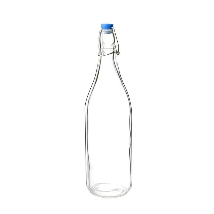 Olympia-Glasflaschen mit Stopfen, 1 Liter/35 oz (6er-Pack), klare, sichere Klappdeckel – für Wasser,