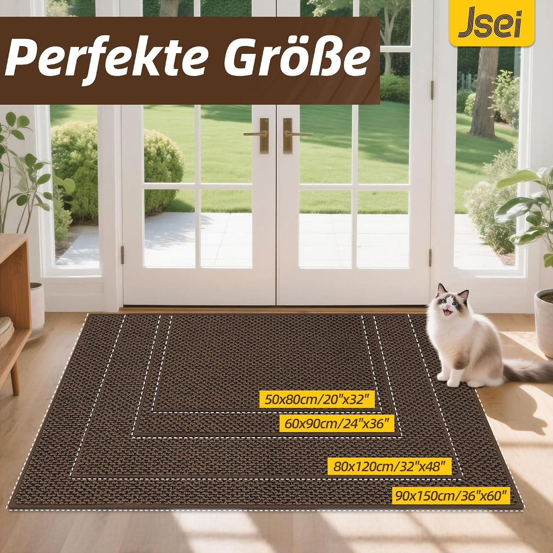 JSEI Fussmatte Innen 50 x 80 cm, Schmutzfangmatte rutschfest waschbar, Türmatte für Haustür Flur Ein