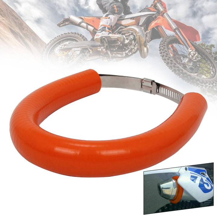 JFG RACING 64 cm/25,2" Motorrad Auspuff Schutzring,Universeller Verstellbarer Auspuff Schutz Hitzesc