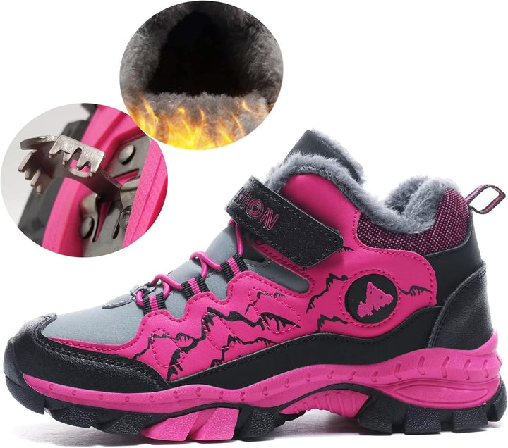 ZYLDK Kinder Winterschuhe Warm Gefütterte Winterboots Jungen Mädchen Trekkingschuhe Schneestiefel Ba