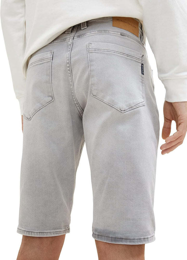 TOM TAILOR Herren Jeans Bermuda Shorts mit Stretch 32 10217 - Used Bleached Grey Denim, 32 10217 - U