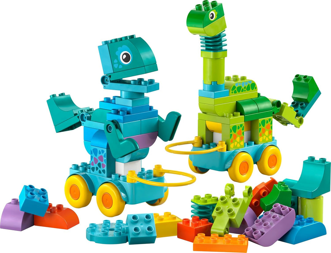 LEGO DUPLO Town Dinos auf Rädern 3-in-1-Set - Spielzeug für Mädchen &amp; Jungen ab 3 Jahren - Diplodocu