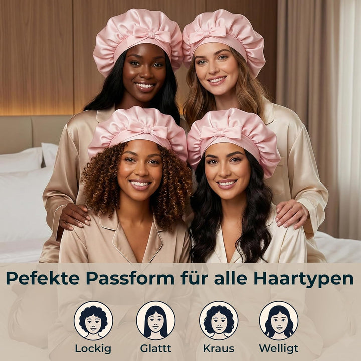 Seidenmütze – Schlafmütze aus 100% Maulbeerseide, atmungsaktive und anpassbare Schlafmützen, rutschf
