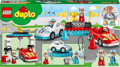 LEGO 10947 DUPLO Rennwagen Spielzeugautos, Kleinkinder Spielzeug, Kinderspielzeug ab 2 Jahre Standar