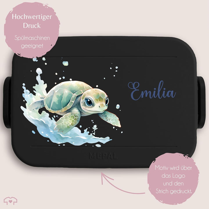 Kinder Bento Box Midi für Mepal Bentobox - Brotbox Schildkröte Lunchbox Schildi Vesperbox Panzertier