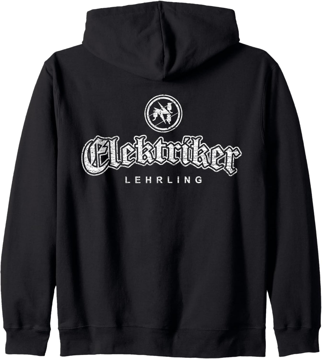 Zunftzeichen Elektriker Lehrling in alt-gotischer Schrift Kapuzenjacke