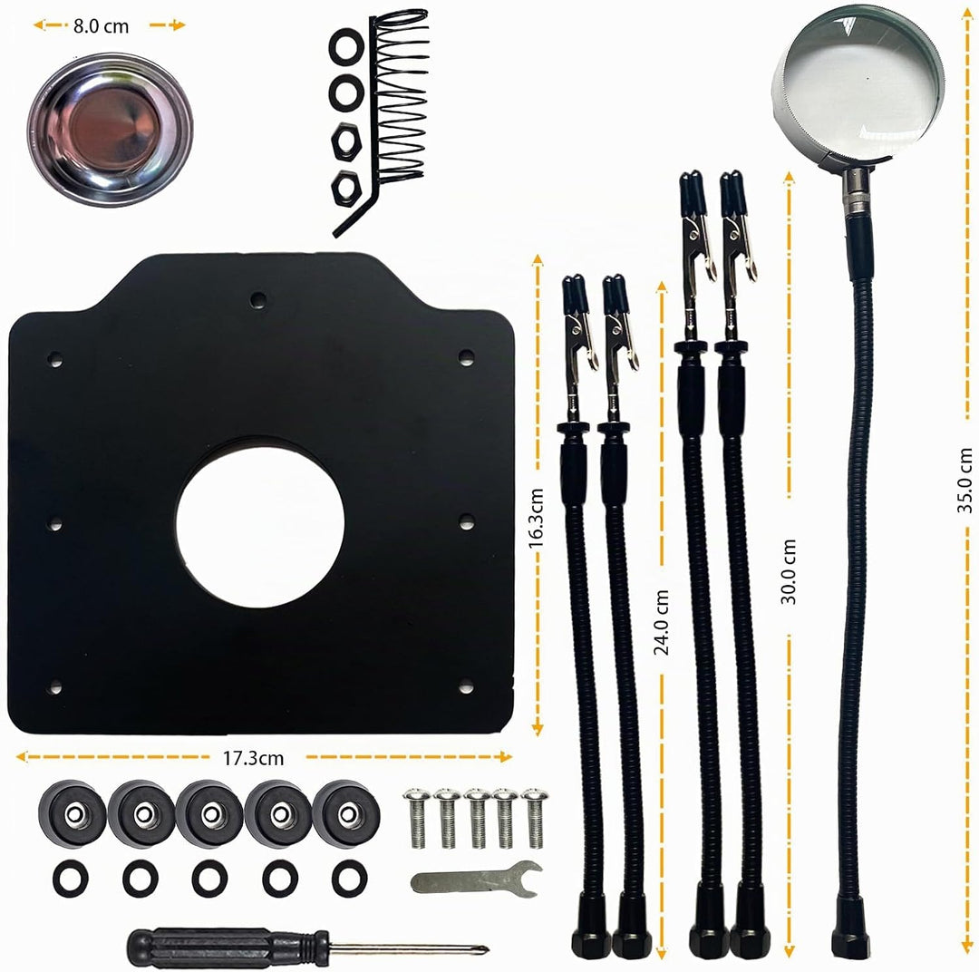 Lötstation Helping Hands mit Lupe Third Hand Stand Solder Tool PCB Holder Circuit Board Soldering Ki