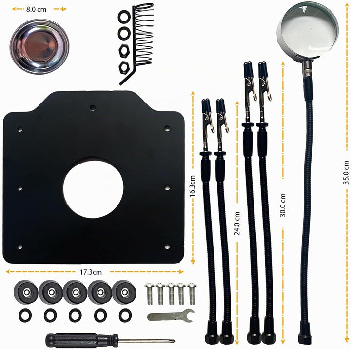 Lötstation Helping Hands mit Lupe Third Hand Stand Solder Tool PCB Holder Circuit Board Soldering Ki