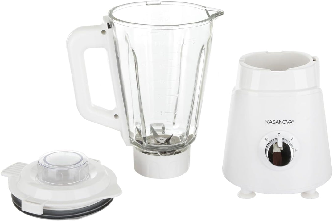 Kasanova 1 Standmixer LT 1,5 Glaskrug W1000 weiss, ABS-Kunststoff Glas Edelstahl 18/10 Elektronische