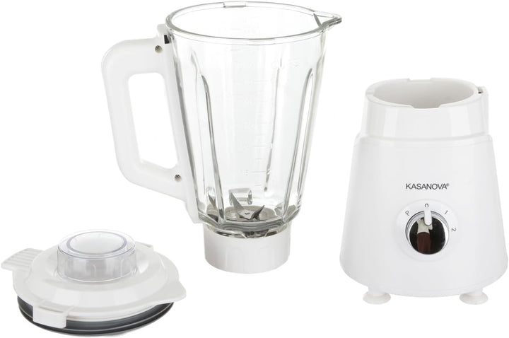Kasanova 1 Standmixer LT 1,5 Glaskrug W1000 weiss, ABS-Kunststoff Glas Edelstahl 18/10 Elektronische