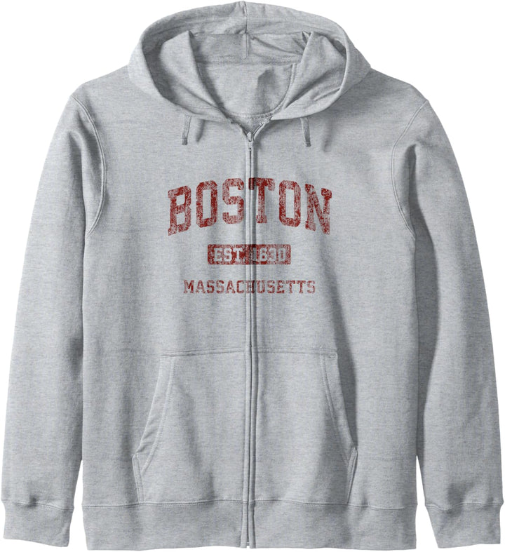 Boston Massachusetts MA Athletisches Sportdesign im Vintage-Stil Kapuzenjacke