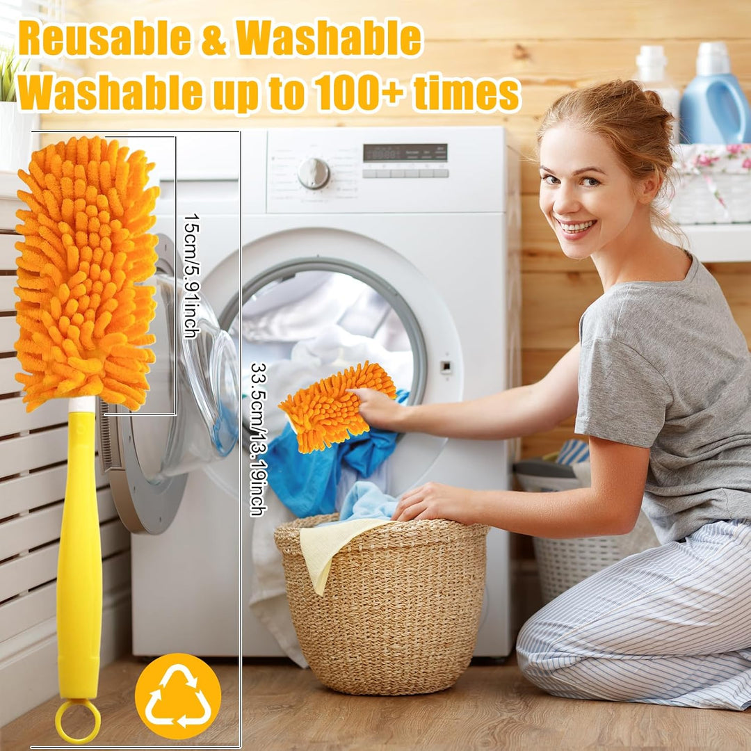 8 Stück Staubwedel Waschbar für Swiffer Duster, Wiederverwendbare 360° Mikrofaser Nachfüllpackungen