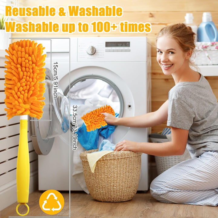 8 Stück Staubwedel Waschbar für Swiffer Duster, Wiederverwendbare 360° Mikrofaser Nachfüllpackungen