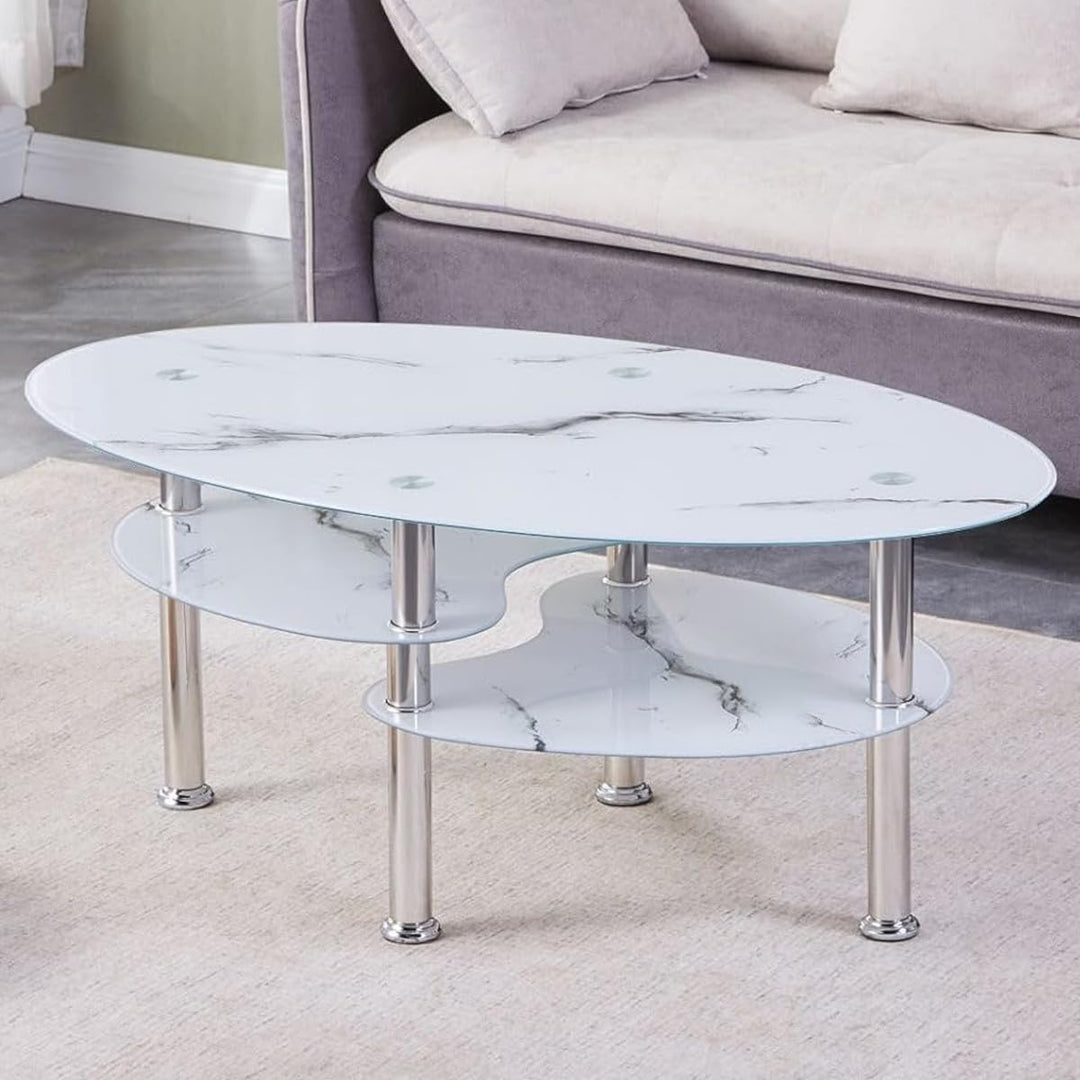 Euro Tische Couchtisch Glas mit 8mm Sicherheitsglas & Facettenschliff - Glastisch perfekt geeignet a
