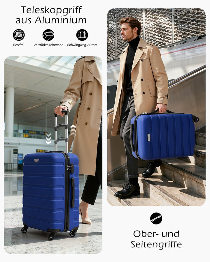 COOLIFE Koffer Gross 77cm XL, PC+ABS, Rollkoffer mit 360° Spinner Räder | TSA Zahlenschloss, Leicht