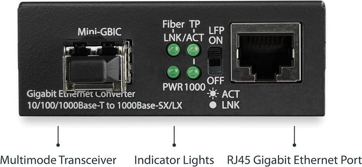 StarTech.com Multimode (MM) LC Glasfaser Medienkonverter für 10/100/1000 Netzwerk - 550m - Gigabit E