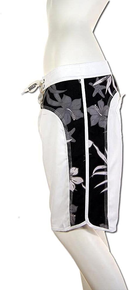 SEESTERN Damen Microstrech Boardshorts Surfshorts Boardshort Badehorts XS-4XL /2123, Weiss