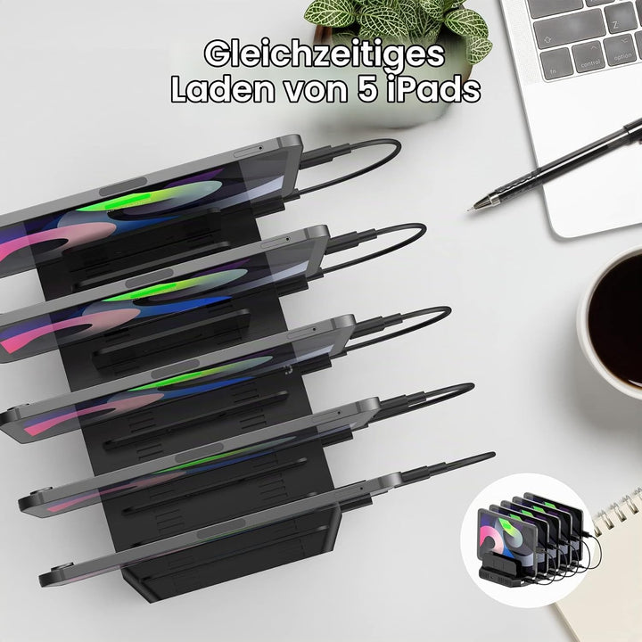 Unitek 60W USB Ladestation 10 Ports, Tablet Multi Ladestation mit QC3.0 und Einstellbaren Teiler für