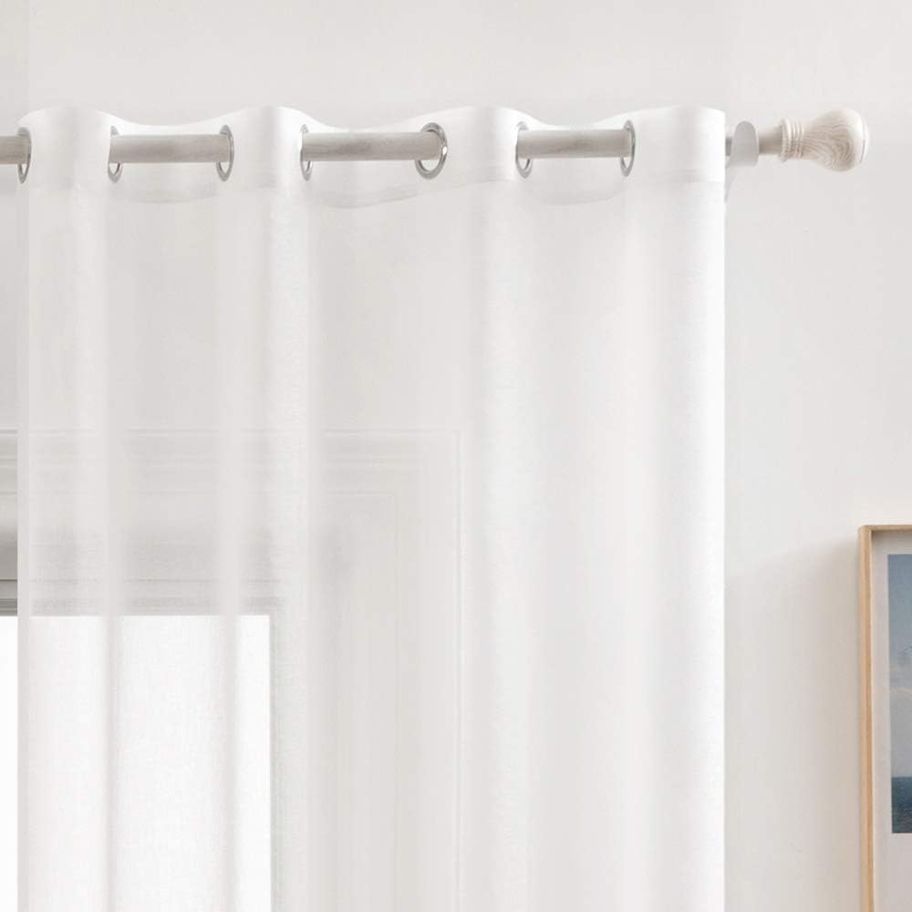 MIULEE Gardinen Transparent Vorhänge Farbverlauf Voile Sheer 2er Set Vorhang mit Ösen Dekoschal Fens