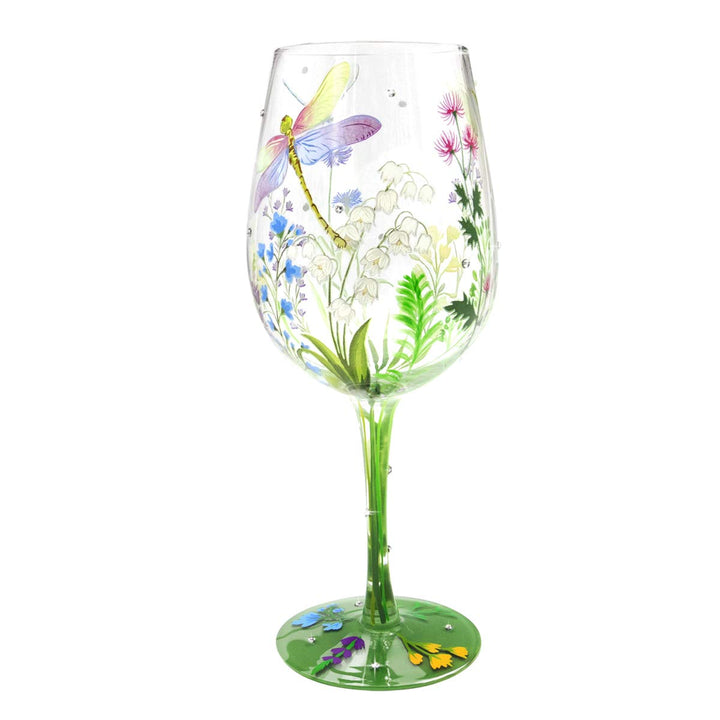 NymphFable Weingläser Bunt Libellen Blumen Rotweingläser 15 oz Neuheit Geschenk für Geburtstage, Hoc
