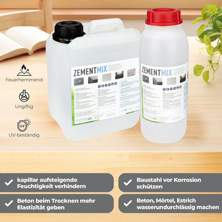 Ecoform Zementmix - Betondichtmittel für WU Beton - flüssigkeitsdichten Beton - Frostschutz & wasser