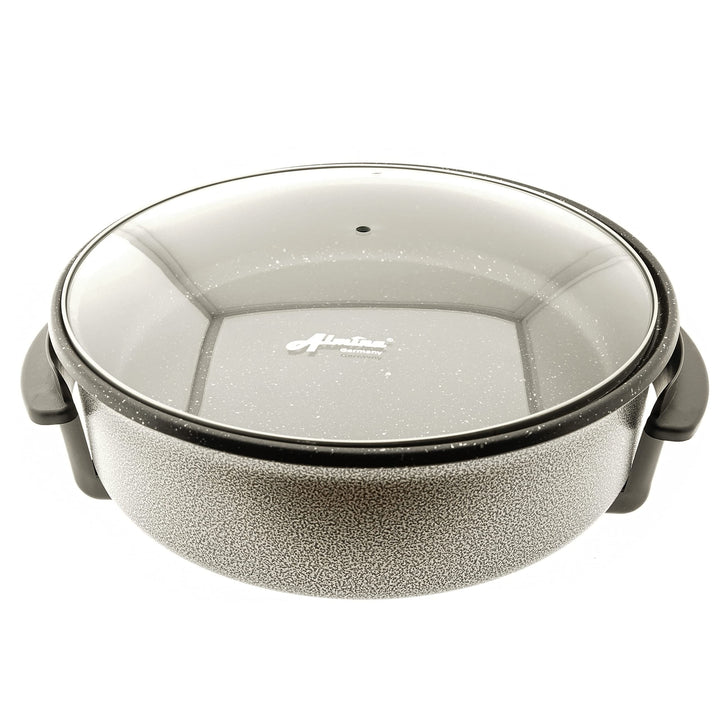 Elektrische Ceramic Pizzapfanne Partypfanne 42x9cm Antihaft Beschichtet 1500 Watt